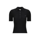 Courrèges Black Viscose Polo Shirt